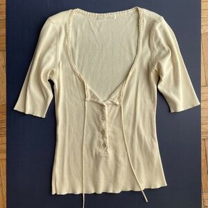 Down Bea Top henley nutmilk XS